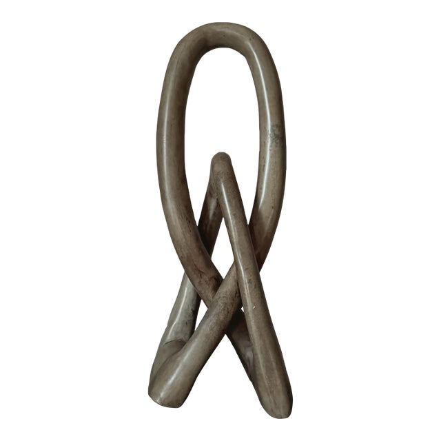 Late 20th Century Hand Carved Soapstone Love Knot Sculpture For Sale