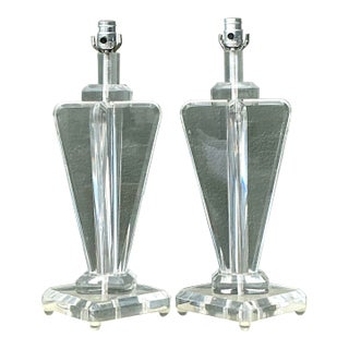 Vintage Lucite Paddle Lamps - A Pair For Sale