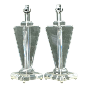 Vintage Lucite Paddle Lamps - A Pair