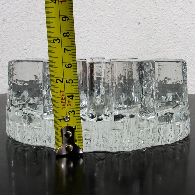 1960s Mid Century Modern Art Crystal Glass Bel Mondo Clear Textured Holder Shutte West For Sale - Image 11 of 12