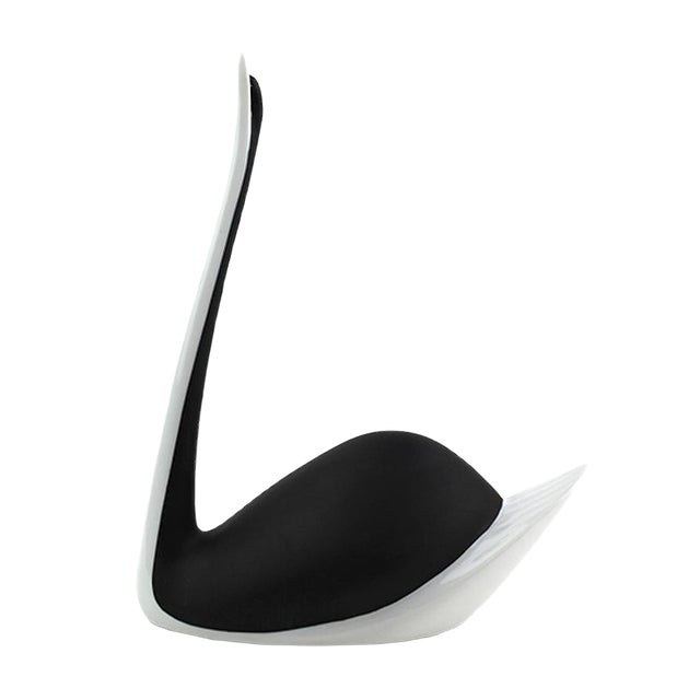 Czech Porcelain Black Swan Figurine from Royal Dux, 1960s For Sale