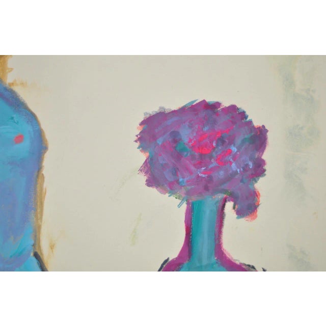 Arthur Krakower Arthur Krakower "Standing Nude With Flowers" Original Monotype C.2005 For Sale - Image 4 of 6