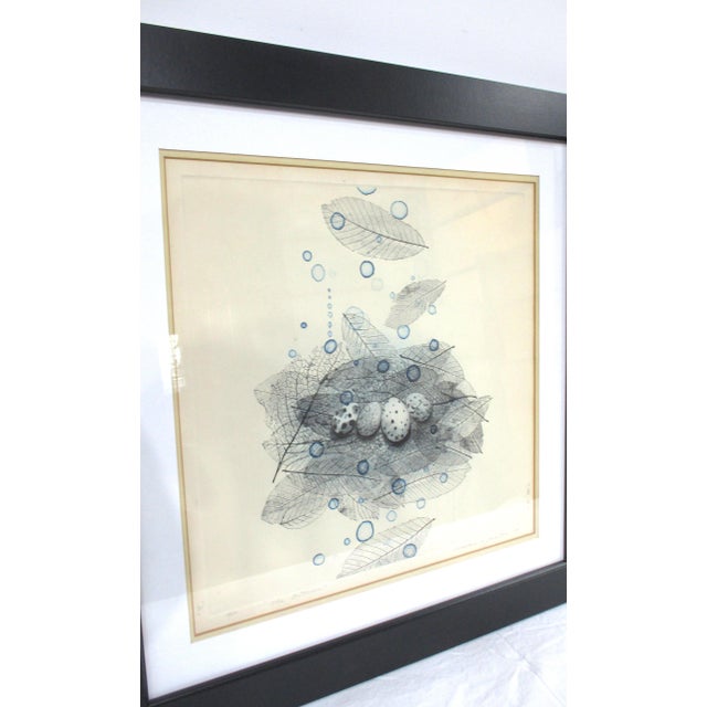 Black Nobuo Sato Japanese Etching 1968 " the Autumm" Artist Signed 35/100i For Sale - Image 8 of 9