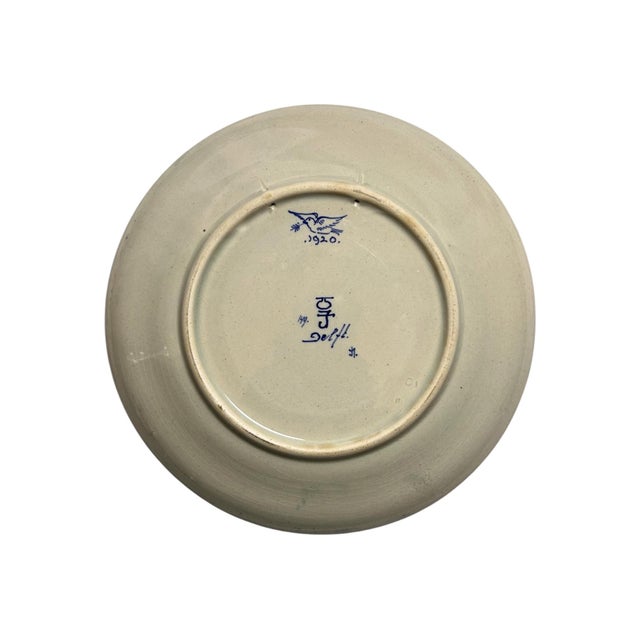 Vintage Hand-Painted Vredesjaar Plates from Royal Delft, 1920, Set of 2 For Sale - Image 15 of 18