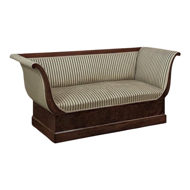 Early 19th Century French Charles X Mahogany Sofa ~ Canape For Sale