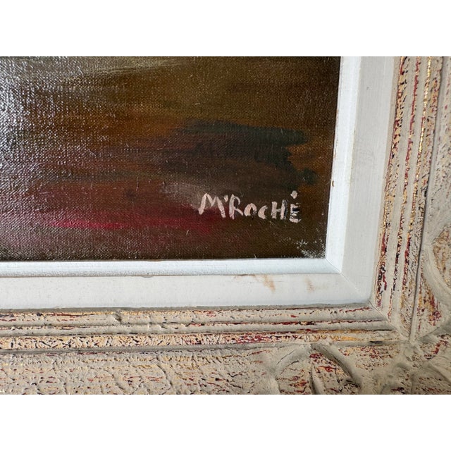 1970’s French M. Roche “La Tombée Du Jour” Oil on Canvas Landscape Painting, Framed For Sale - Image 11 of 12