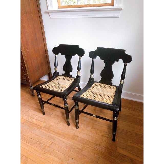 Early 19th Century 19th Century Georgian Baltimore Bergere Accent Chairs- Pair For Sale - Image 5 of 5