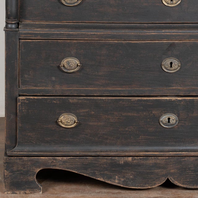 19th Century Large Black Chest of Five Drawers From Denmark For Sale - Image 14 of 18