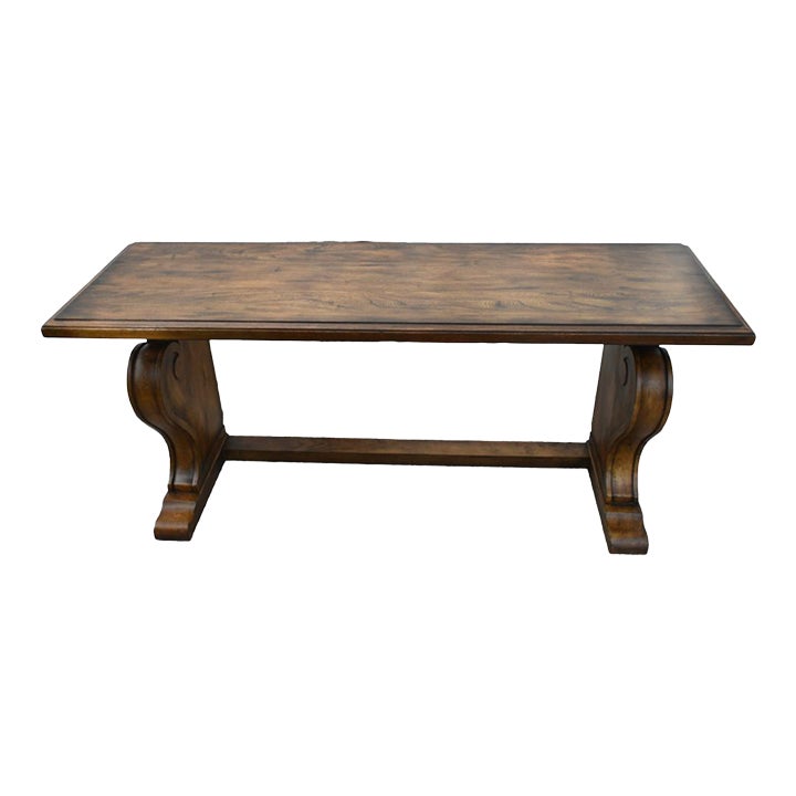 Vintage Ethan Allen Teak Empire Style Console Table | Chairish
