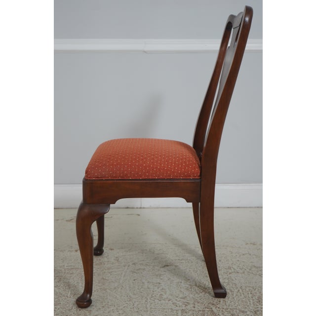 Queen Anne Set of Four Statton Cherry Queen and Dining Room Chairs For Sale - Image 3 of 18