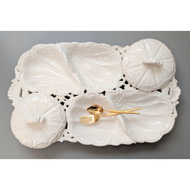 Large 20th Century Italian White Oyster Plate Serving Platter Chairish