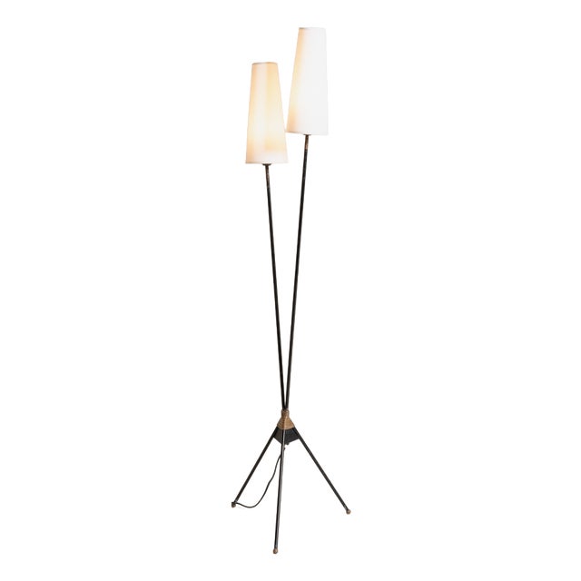 Scandinavian Floor Lamp with Lampshades, 1950s For Sale