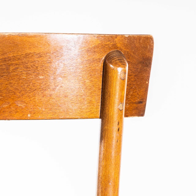 Honey Colour Bentwood Single Bar Dining Chairs from Baumann, 1950s, Set of 6 For Sale - Image 6 of 10