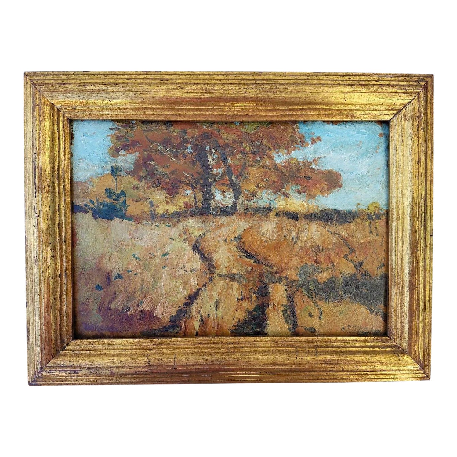 1920s Vintage Franklin De Haven Pastoral Landscape Oil Painting