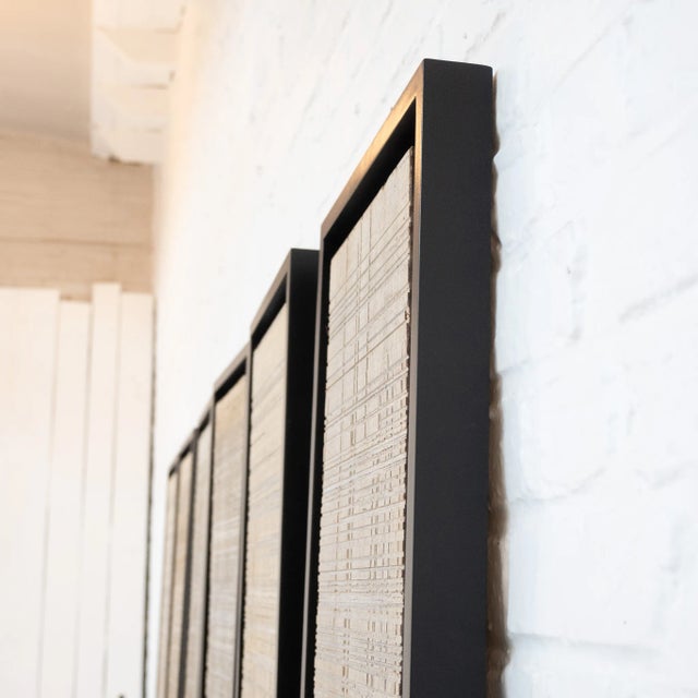 Black Wooden Wall Decoration, 1950, Set of 2 For Sale - Image 8 of 10