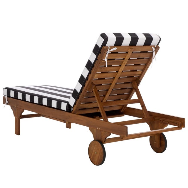 Spritely Home Newport Chaise Lounge, Black Stripe For Sale - Image 4 of 13