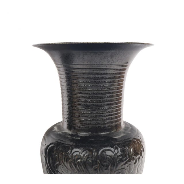 Late 20th Century Chinese Black Glazed Porcelain Dragon Vases – A Pair For Sale In Los Angeles - Image 6 of 12