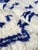 Mid-Century Modern Ivory and Blue Azilal Wool Rug - 7.4 X 6.1 Ft For Sale - Image 3 of 8