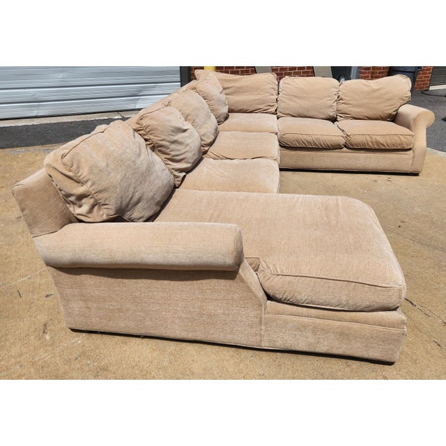 2000 - 2009 Beige Four-Piece Sectional Sofa Attributed to Arhaus Camden-Style For Sale - Image 5 of 9