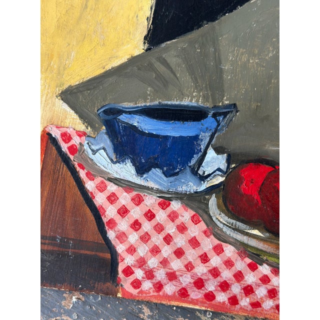 Vintage Acrylic on Board Tablescape Still Life, Circa Mid-20th Century For Sale - Image 11 of 14