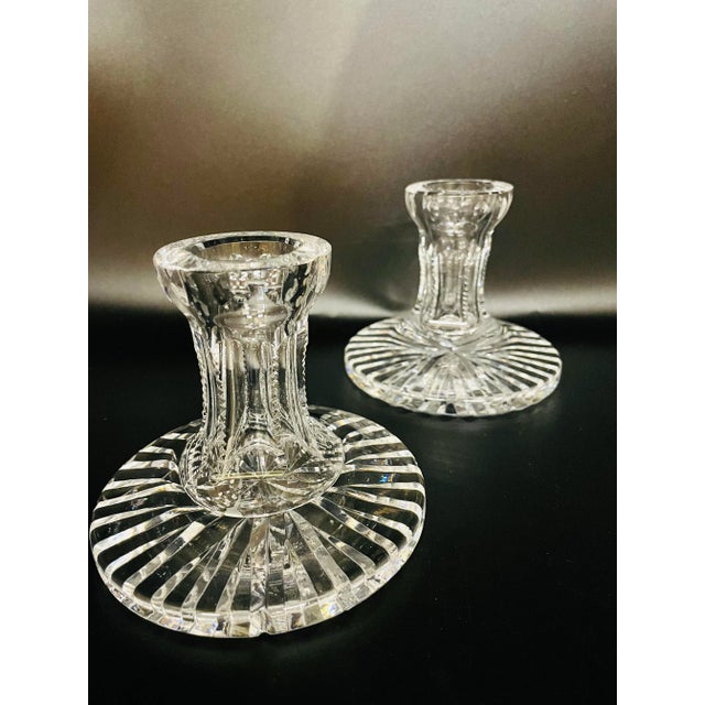 Late 20th Century Late 20th Century Waterford Pair of Crystal Candle Holders For Sale - Image 5 of 12