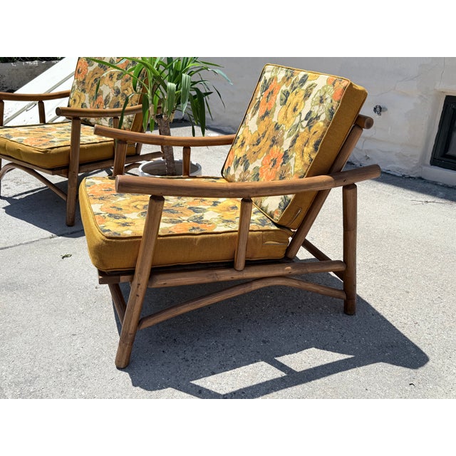 Pair of Vintage Rattan Bamboo Armchairs by Crown Casual Furniture Corp. For Sale - Image 4 of 11