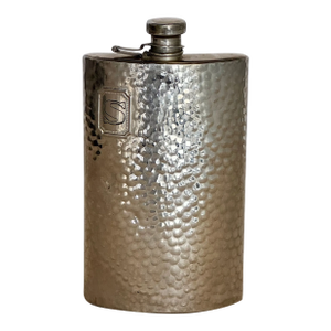Vintage Chrome Flask With Hammered Finish