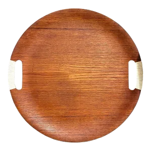 Mid 20th Century Scandinavian Teak Tray With Wrapped Handles in the Style of Arthur Umanoff