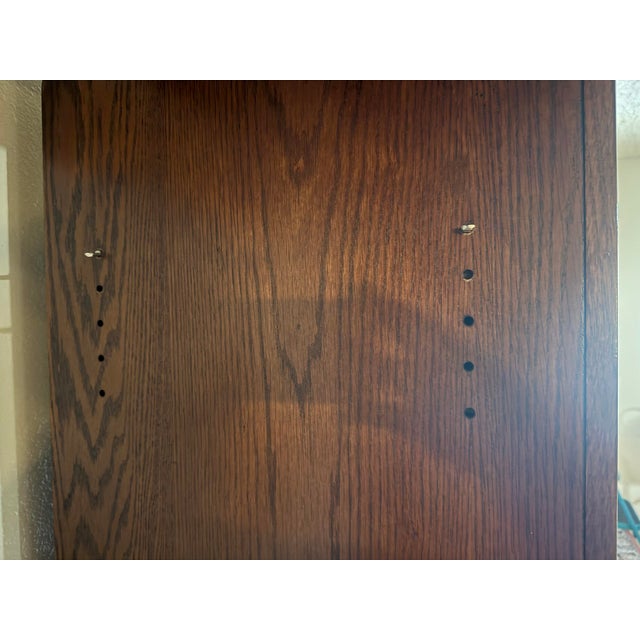 Vintage 1994–95 Solid Oak Modular Entertainment Center | Savanna Finish | Lighted Display Cabinets-Adjustable For Sale - Image 10 of 12