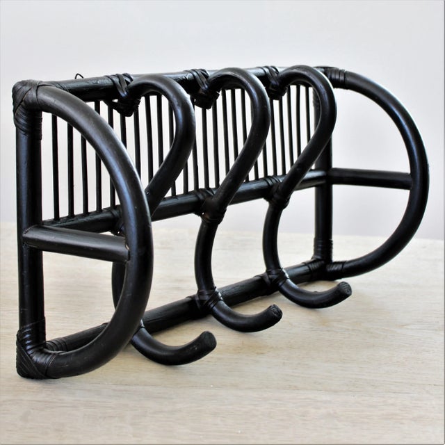 Asian Rattan Bentwood Hat/Coat Rack For Sale - Image 4 of 4