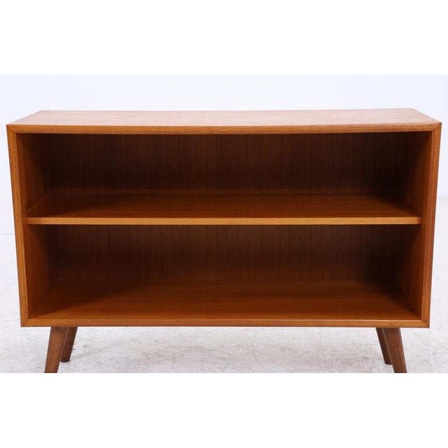 Brown Mid-Century Teak Bookcase with 2 Shelves For Sale - Image 8 of 11