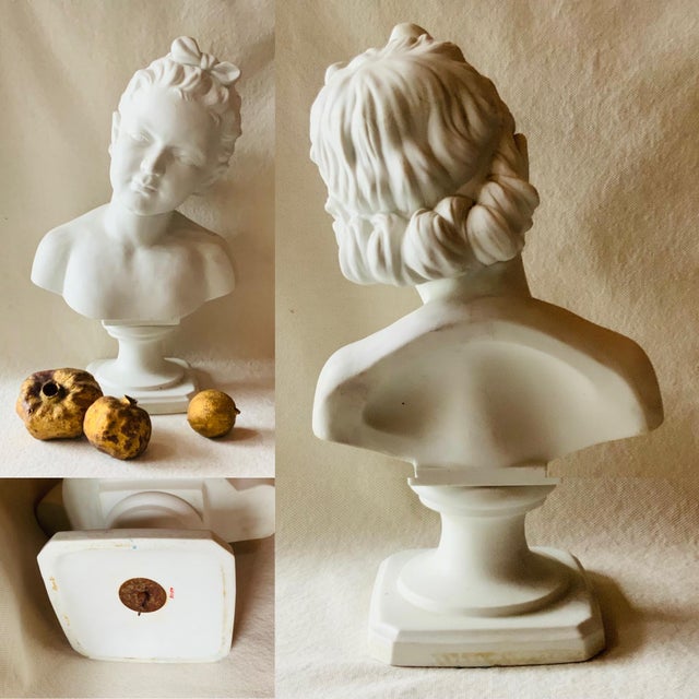 La Petite Inconnue — 19th Century French Bisque Porcelain Bust of a Child For Sale - Image 9 of 18