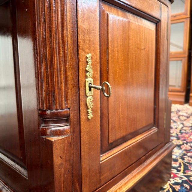 English Partner Desk with Burgundy Leather Top For Sale - Image 14 of 18