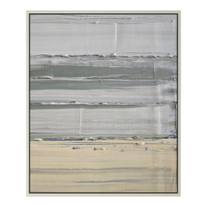 26" X 30" Framed Abstract Minimalist Seascape / Landscape Oil Painting by Diane Grant / Neutral Color Palette / Color Fields