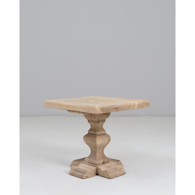 1970s French Oak Pedestal Side Table For Sale - Image 4 of 18