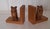 Vintage Bookends with Beechwood Angles and Carved Maple Owls, 1960s, Set of 2, in Very Good conditions. Designed 1960 to 1969