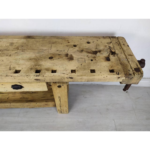 Wood Vintage Beech Worktable, 1920s For Sale - Image 7 of 18