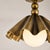 Brass Handmade Brass Flower Flush Mount Light, Brass Ceiling Light, Vintage Floral Ceiling Fixture, Milk Glass Globe Lamp for Bedroom Hallway For Sale - Image 8 of 12