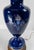 19th Century French or Bohemian Cobalt Blue Opaline Glass Lamp Vase With Neo-Classical Scene For Sale - Image 4 of 12