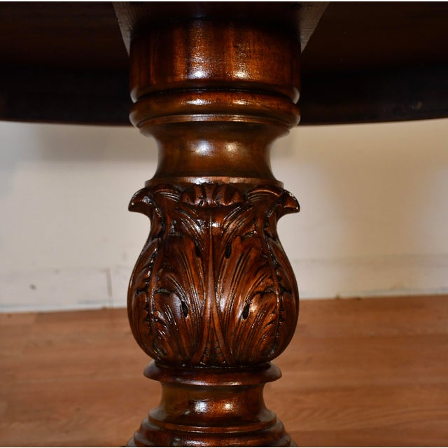 19th Antique American Empire Solid Mahogany Lion Feet Center Accent Table For Sale - Image 15 of 15