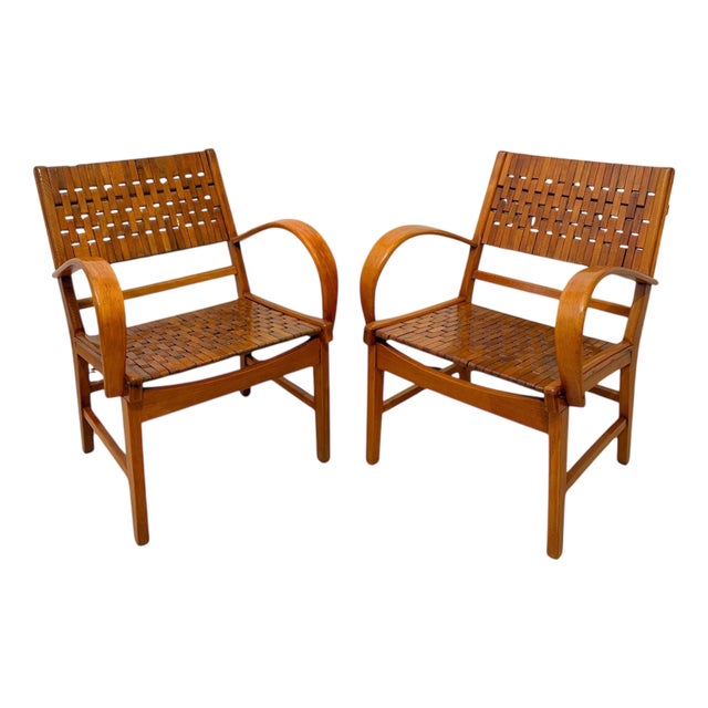 Gelenka Armchairs in Solid Beech Wood, Germany, 1950, Set of 2 For Sale