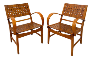 Gelenka Armchairs in Solid Beech Wood, Germany, 1950, Set of 2
