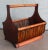 Vintage Large Faux Bamboo Magazine Rack Basket With Wooden Ends and Flat Base For Sale - Image 12 of 12