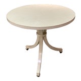 Image of White Circular Top Side Table For Sale