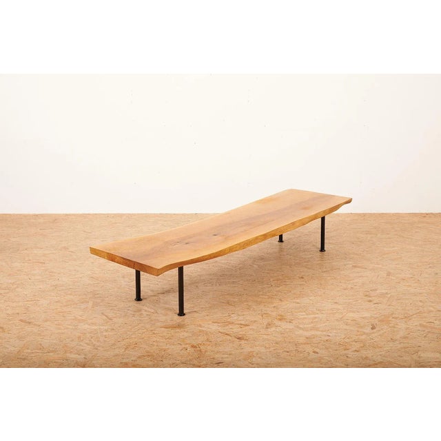 Wall Table in Solid Walnut & Black Painted Legs, Switzerland, 1950s For Sale - Image 5 of 12