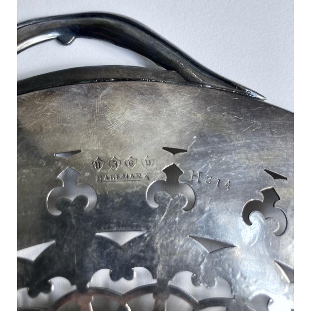 Vintage Handled & Pierced Sterling Silver Pierced Tray For Sale - Image 12 of 13