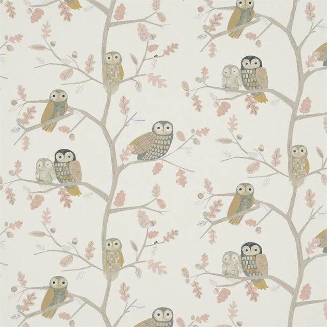 Harlequin Little Owls Fabric in Powder - a Sample For Sale