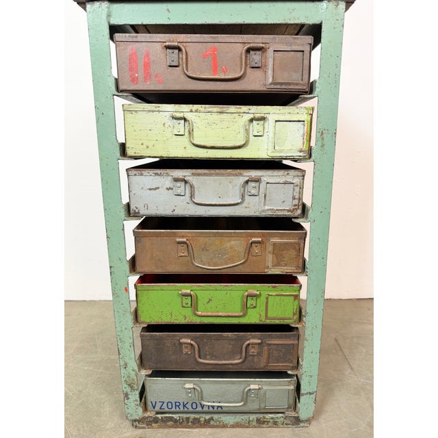 Vintage Industrial Iron Chest of Drawers, 1950s For Sale - Image 10 of 15