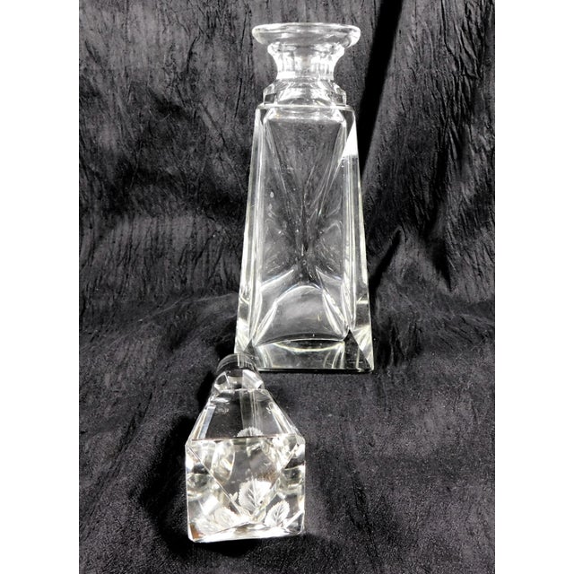 Glass 1950s Cut Crystal Decanter With Etched Fruit Design For Sale - Image 7 of 7
