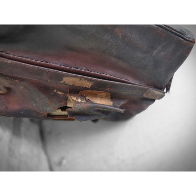 Antique Leather Suitcase Shop Prop For Sale - Image 4 of 11